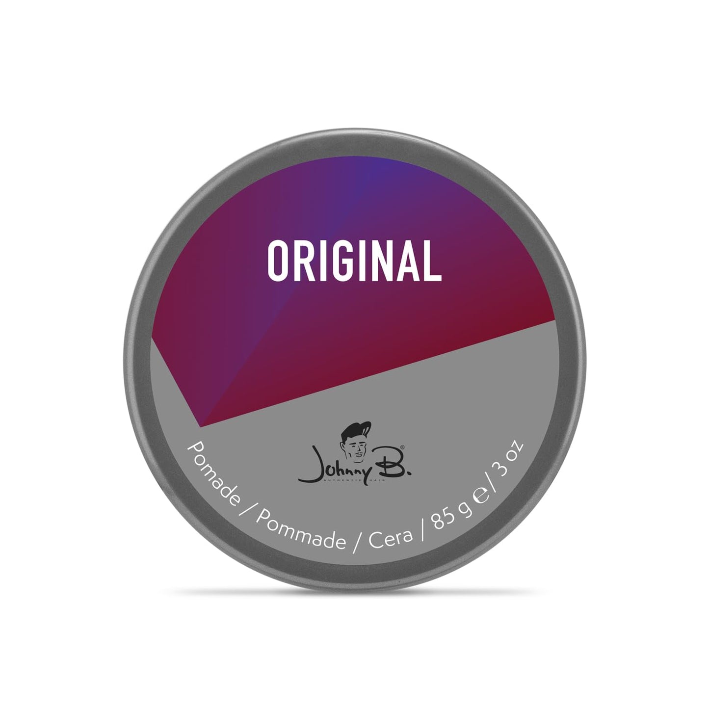 JOHNNY B. Original Oil-Based Professional Pomade for Men, Gluten-Free, 3 oz.
