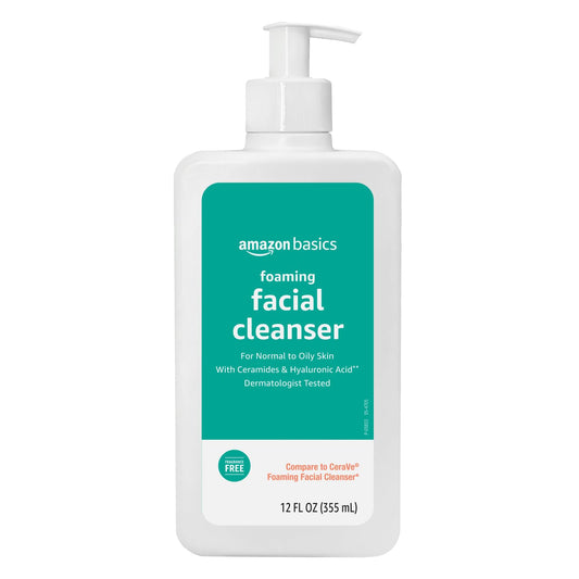 Amazon Basics Foaming Facial Cleanser with Ceramides & Hyaluronic Acid, Gentle Daily Face Wash, Non-Comedogenic, Fragrance-Free, 12 fl oz (Pack of 12) Beauty and Personal Care Amazon Basics Default Title
