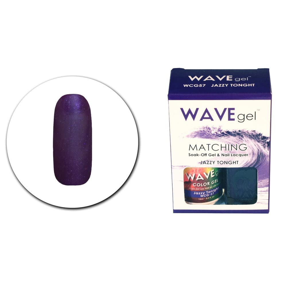 WAVEGEL Soak-0ff Gel & Nail Lacquer Matching Duo Set - Jazzy Tonight - WCG57-57 I 0.5 Oz Beauty & Personal Care WAVE gel