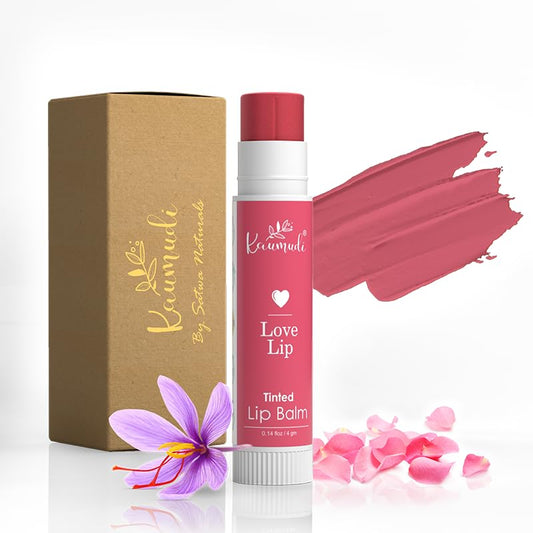 Kaumudi Handmade & Natural Lip Balm for Women & Men with Rose Damascena & Saffron Essential Oil (Love Lip) Beauty and Personal Care Kaumudi