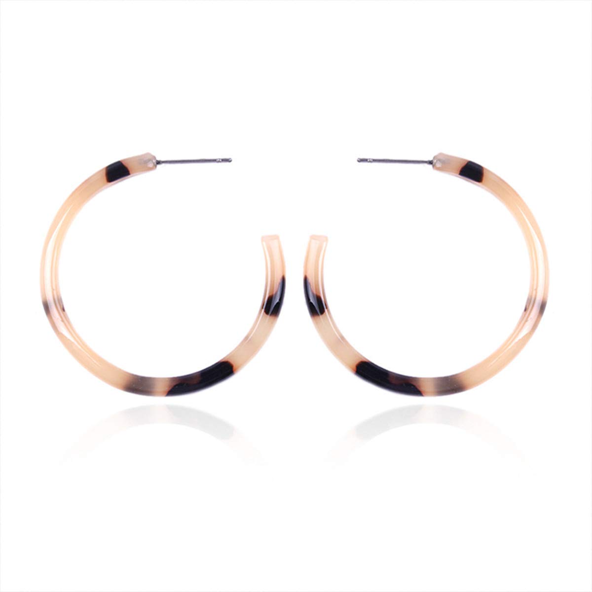 DoubleNine Hoop Round Earrings Open Circle Acrylic Geometric Dangle Bohemian for Women Girls Gift for Her (light)