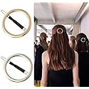 GIYOMI 2 Pcs Minimalist Hair Clip for Women and Girls, Newly designed Hollow Hoop Round Circle Geometric Metal Hair Clip Bobby Pin Ponytail Holder