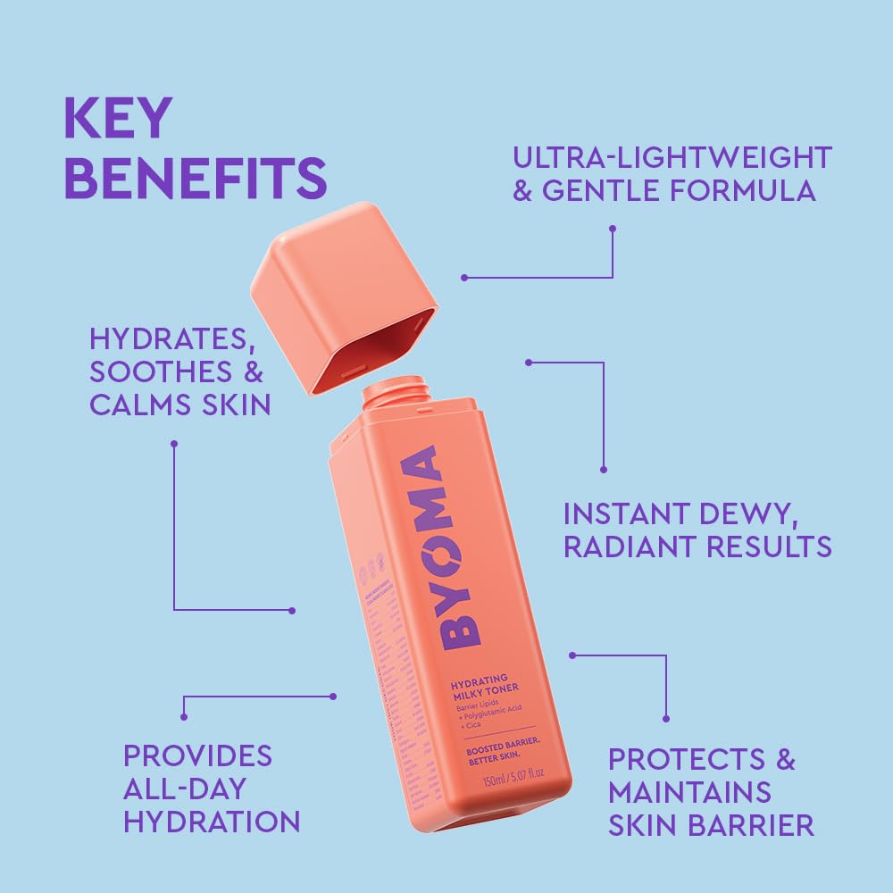 BYOMA Hydrating Milky Toner - Dewy, Ultra Hydrating Toner for Face - Soothes Skin, Locks in Moisture, Reduces Redness - Barrier Repair - 5.07 fl oz Beauty and Personal Care BYOMA