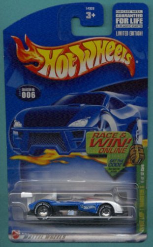 Mattel Hot Wheels 2002 Treasure Hunt 1:64 Scale Blue & White Panoz LMP- 1 Roadster 6/12 Die Cast Car #006