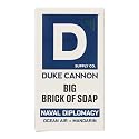 Duke Cannon Naval Diplomacy Big Brick of Soap - Ocean Air and Mandarin Scent - 10oz Bar Soap for Men Long -Lasting - Triple-Milled - Moisturizing