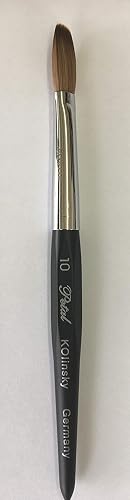 Six Angles CRIMPED 100% Kolinsky Acrylic Nail Brush Black Handle (Crimped Size 10) Beauty & Personal Care Six Angles