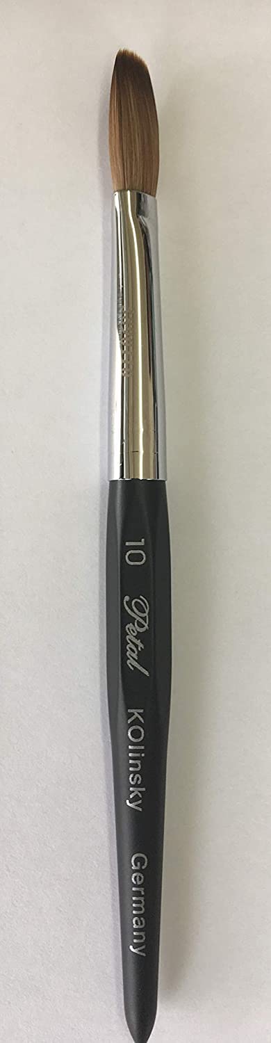 Six Angles CRIMPED 100% Kolinsky Acrylic Nail Brush Black Handle (Crimped Size 10) Beauty & Personal Care Six Angles
