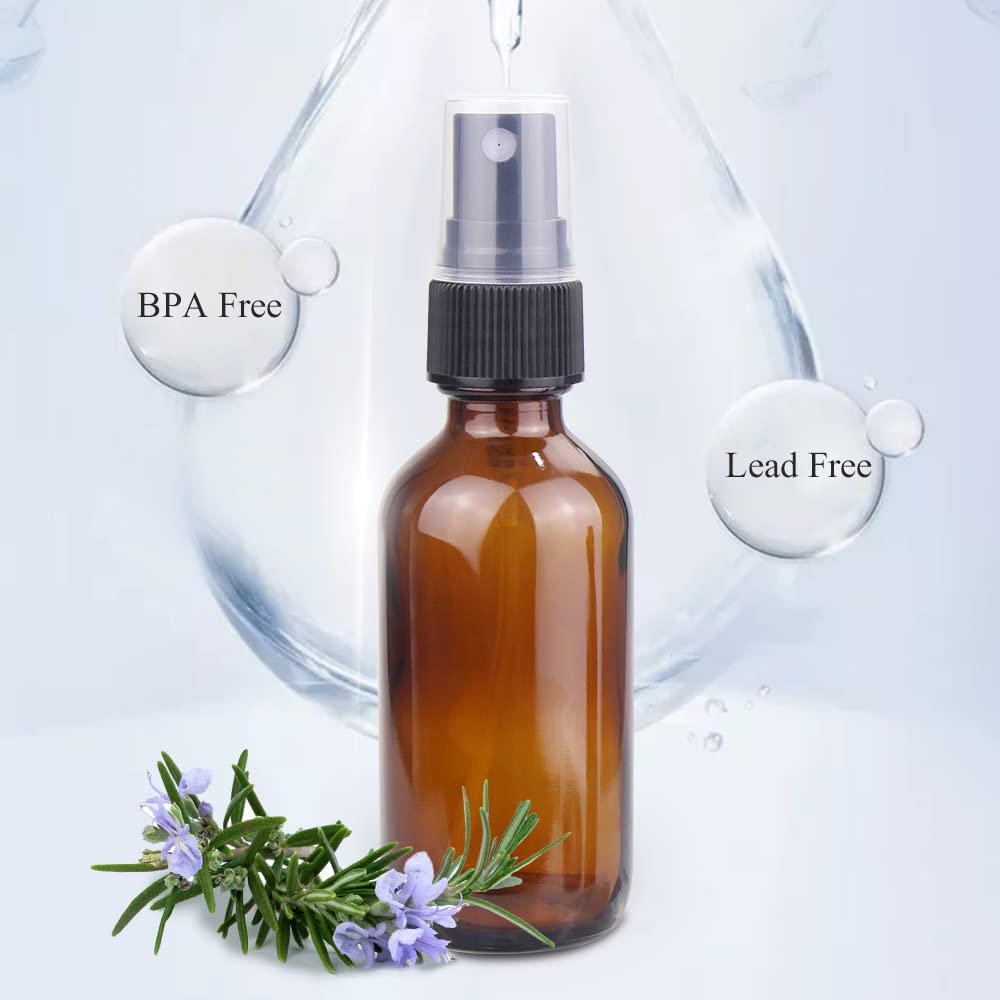 Wedama Spray Bottle, 2 oz Fine Mist Glass Spray Bottles, Little Refillable Liquid Containers for Watering Flowers Cleaning (16 Pack, Amber) Beauty and Personal Care Wedama