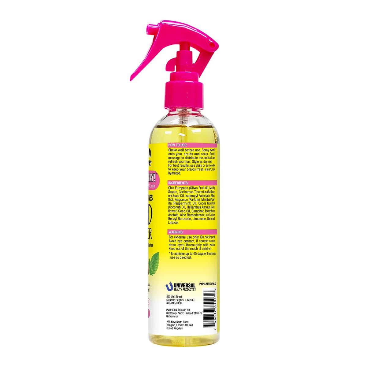 Jamaican Mango & Lime Braids Your Way 6-in-1 Braid Refresher Spray - Scalp Mist for Braids, Locs & Twists - Anti-Itch, Odor Eliminator & Shine Spray