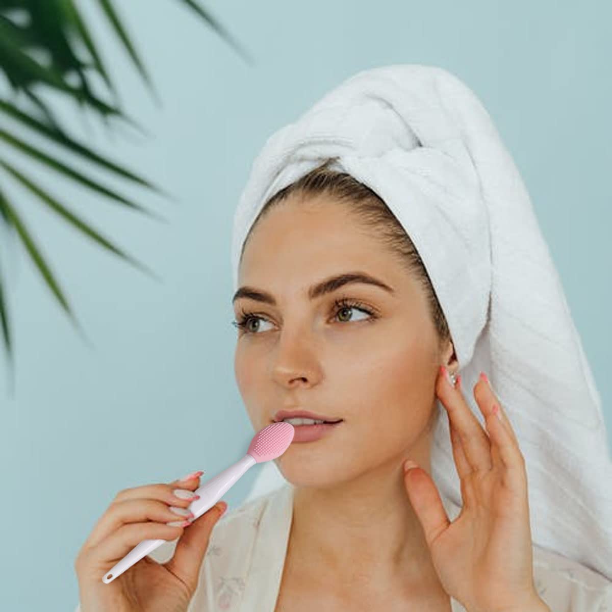 4 PCS Lip Scrub Brush,Double-Sided Silicone Exfoliating Lip Brush Exfoliating Brush for Men Wome Double-sided Soft Lip Brush for Smoother and Fuller