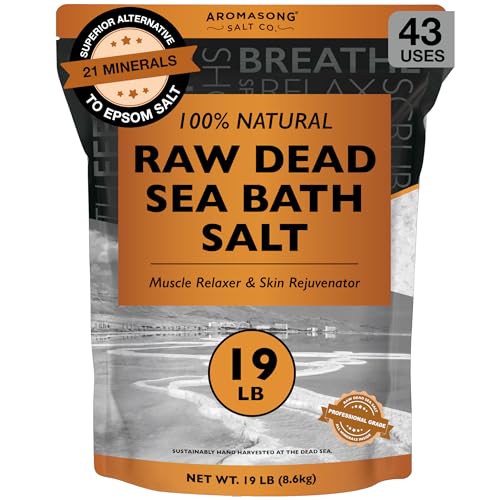 Aromasong Raw Dead Sea Bath Salt - Minimally Cleaned, Contains More Dead Sea Minerals Including Dead Sea Mud - 100% Pure & Natural Dead Sea Salts