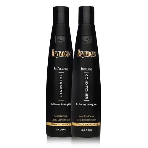 Revivogen MD Bio Cleansing Shampoo & Thickening Conditioner Duo Set for fine, thinning hair create volume, cleanse DHT, nourish scalp for healthier