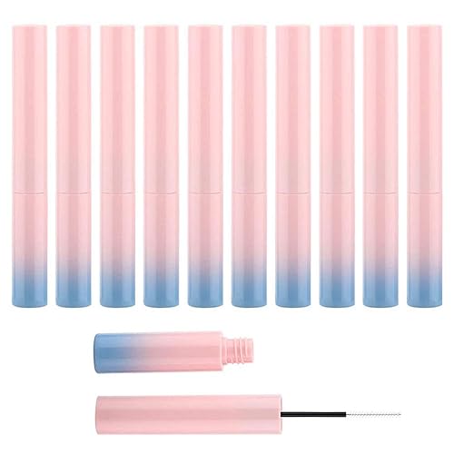 Yitengteng Mascara Container Bottle 10Pcs 6ML Reusable Gradient Empty Mascara Tube Portable Travel Mascara Bottle,Fine Brush