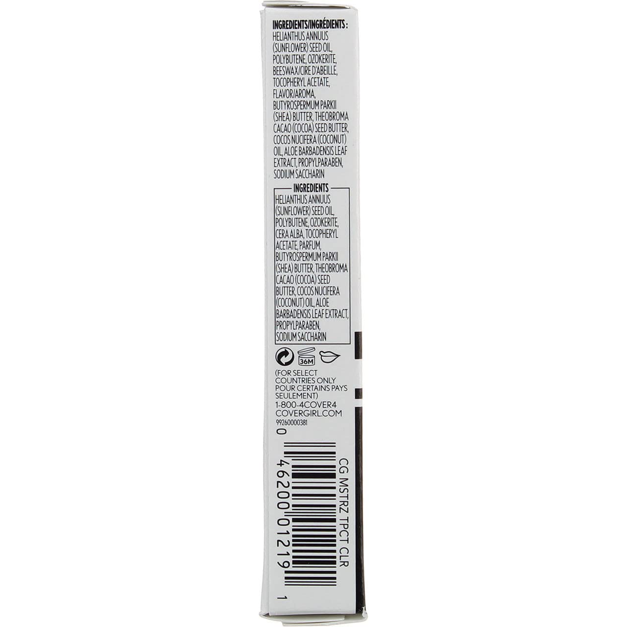 CoverGirl Outlast Lipcolor Moisturizing Topcoat Clear [500] 0.06 oz (Pack of 4)