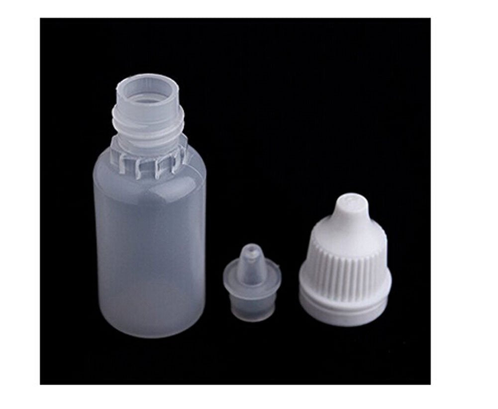 24PCS Clear Plastic Empty Refillable Dropper Bottle Essential Oil Container with Screw Lid Travel Portable Eye Liquid Container (0.5oz)