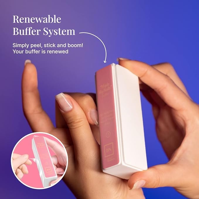 Beauty Nuggets Made My Nails Buffer, Ultimate Shine 3 Way Nail Buffing Block with Professional Nail File 120/180 Grit-Perfect All in One Manicure Tool