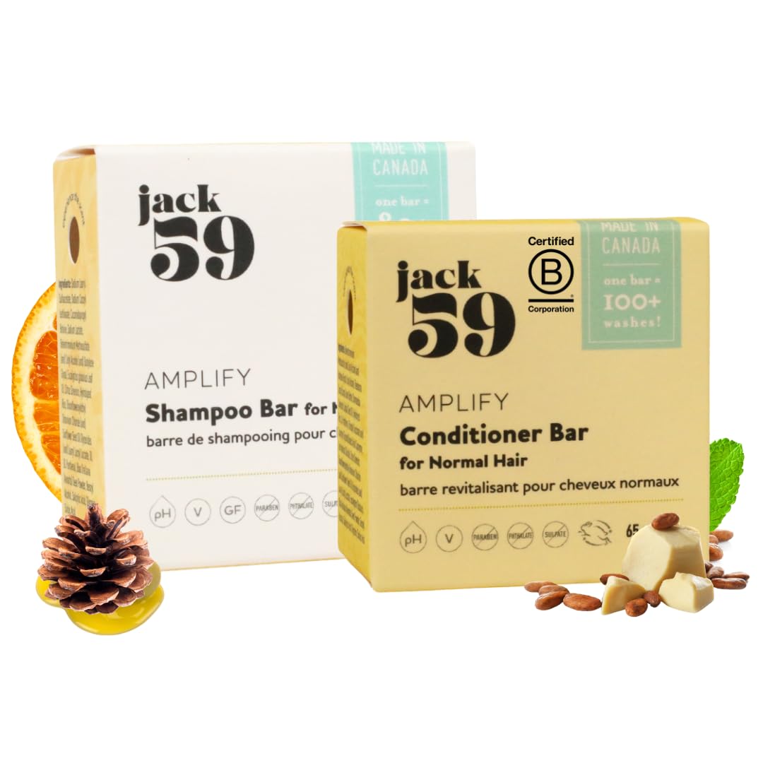 All Natural Shampoo and Conditioner Set for Normal Hair with Soothing Scent, Bar Shampoo and Conditioner Set to Increase Hair Volume, Boost Shine