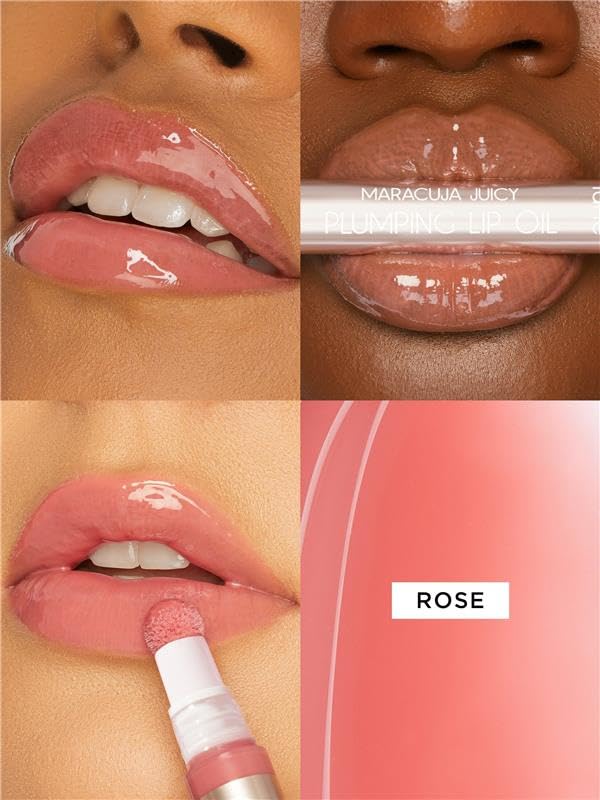 tarte maracuja juicy plumping lip oil - Hydrating & Volumizing Lip Plumper Gloss Balm with Nourishing Hyaluronic Acid, Plumps & Moisturizes, Vegan