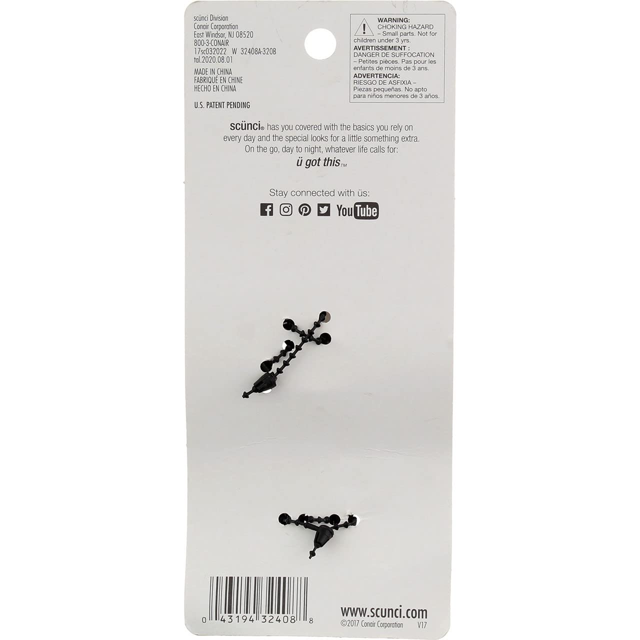Scunci Cushion Clip - 2 ct