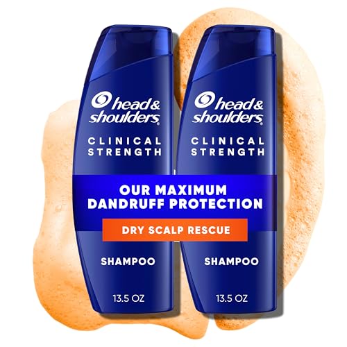 Head & Shoulders Anti-Dandruff Shampoo with 1% Selenium Sulfide, Clinical Strength Dry Scalp Rescue Shampoo Twin Pack, Seborrheic Dermatitis Relief Beauty and Personal Care Head & Shoulders Default Title