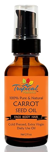 Tropical Holistic 100% Pure Natural Carrot Seed Oil 2oz, Natural, Cold Pressed, Unrefined Carrot Oil for Youthful, Radiant Skin, Face, Hair, Anti