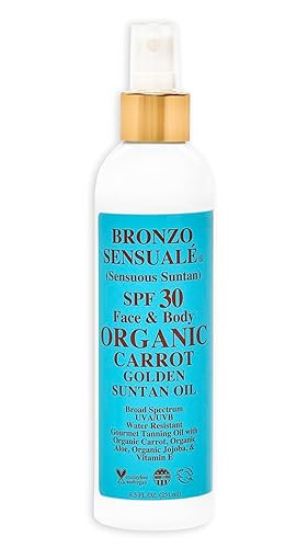 Bronzo Sensuale SPF 30 Sunscreen Protective Golden Tanning Organic Carrot Oil 8.5 Ounces