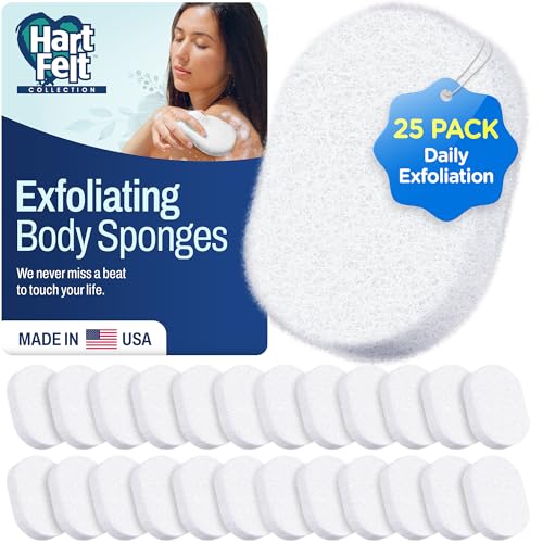 HartFelt Bath Sponges for Shower - Oval Body Wash Scrubber for Exfoliating Skin - Clean and Refresh Body, Back & Arms - Chemical-Free Body Sponge Beauty and Personal Care HartFelt