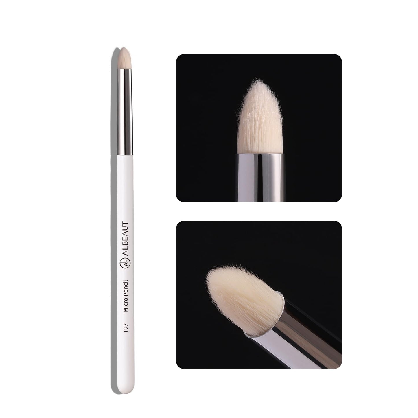Albeaut Small Eyeshadow Brush, Soft Firm Pencil Brush with Precise Point, Eyeliner Smudge Tool, Delicate Areas Eye Shadow Applicator for Inner Eye