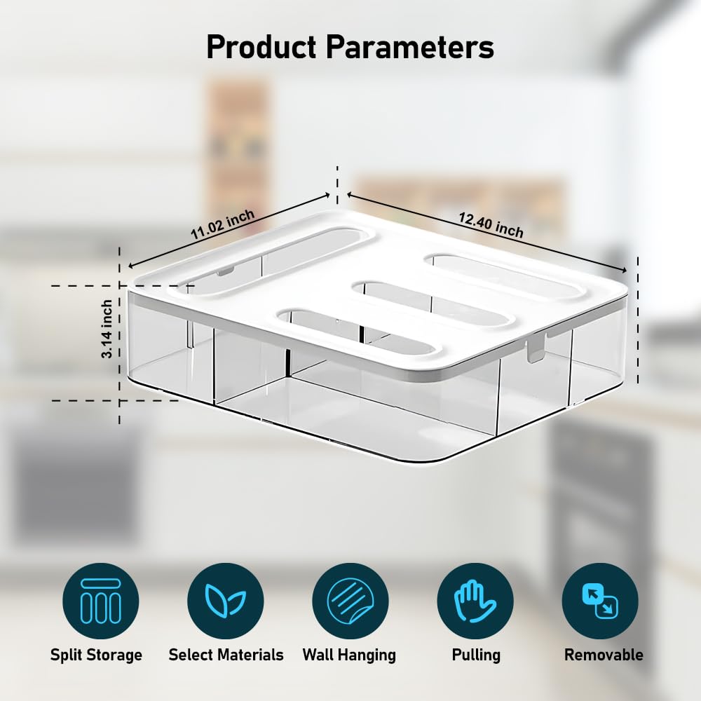 FALAH Food Storage Bag Organizer, 4 in 1 Plastic Bag Organizers for Kitchen Storage, Baggie Organizer for Drawer with Removable Labels, Gallon…