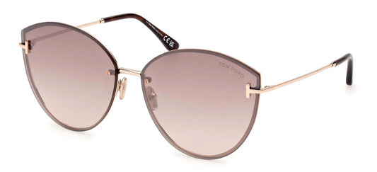 Tom Ford EVANGELINE FT 1106 Rose Gold/Brown Shaded 63/14/140 women Sunglasses