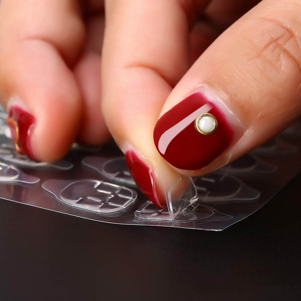 1200 Pcs 50 Sheets Double Side Glue Nail Sticker for Press on Nail Sticky Tabs,Waterproof Breathable False Nail Tips Jelly Adhesive Tabs Nail Glue