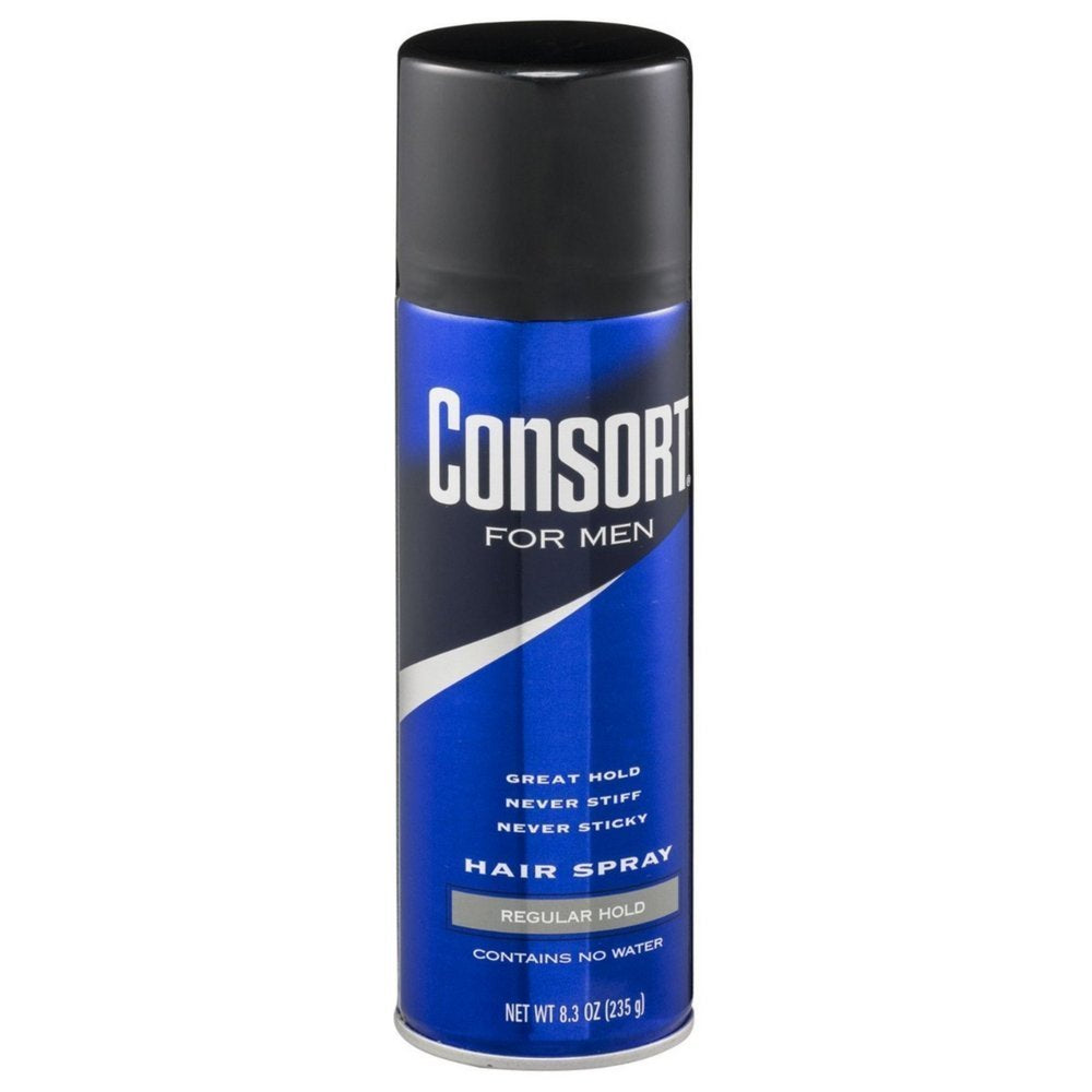 Consort for Men Hair Spray, Regular Hold, 8.3 oz (235 g) each (Pack of 4)