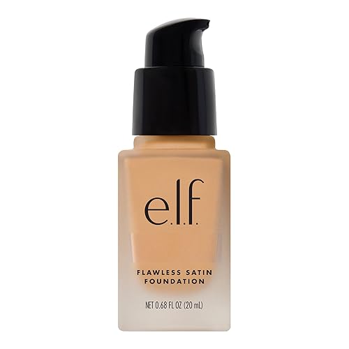 e.l.f. Flawless Satin Foundation, Lightweight & Medium Coverage, Semi-Matte Finish, Vegan & Cruelty-Free, Toffee, 0.68 Fl Oz (20mL)