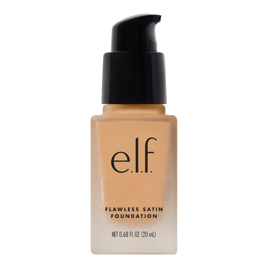 e.l.f. Flawless Satin Foundation, Lightweight & Medium Coverage, Semi-Matte Finish, Vegan & Cruelty-Free, Toffee, 0.68 Fl Oz (20mL)