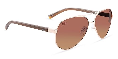 Hobie Broad Polarized Sunglasses for Men and Women - UV Protection, Stainless Steel Frame, Rx Ready, Sunglasses Womens & Mens, 59 mm - Shiny Gold