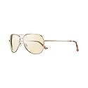 Revo Relay: Polarized Filter UV, Womens Small Metal Rim Aviator Sunglasses, Rose Gold Frame with Champagne Lens, RE 1014