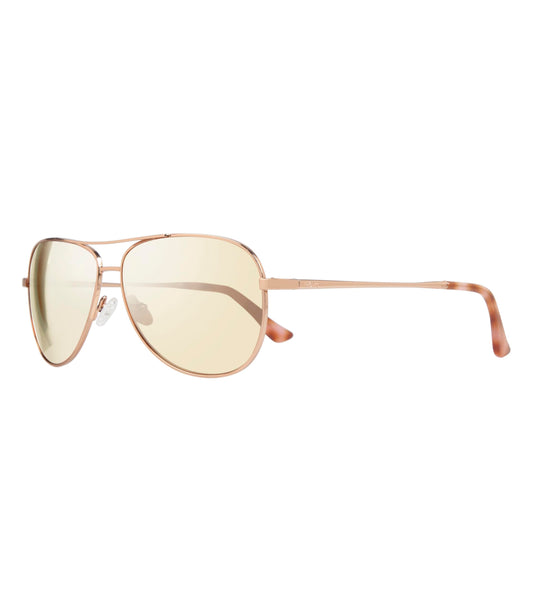 Revo Sunglasses Relay Petite: Women's Polarized Lens with Small Metal Aviator Frame, Rose Gold Frame with Champagne Lens