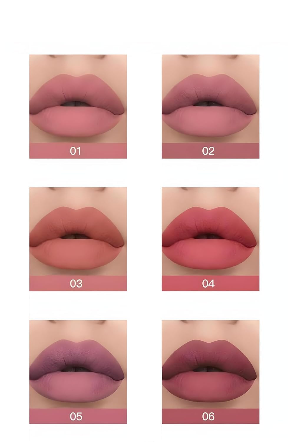 VeniCare 6Pcs Matte Liquid Lipstick Makeup Set, Matte liquid Long-Lasting Wear Non-Stick Cup Not Fade Waterproof Lip Gloss (Set B)