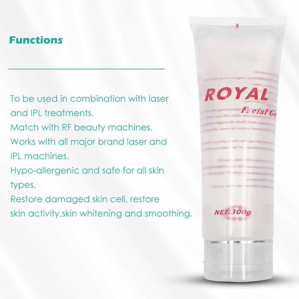 Liflad Radio Frequency Gel for RF Machine - Cooling Gel for Laser Hair Removal - Massage Therapy Cream for Women& Men - Royal Facial Gel Clear (Pack