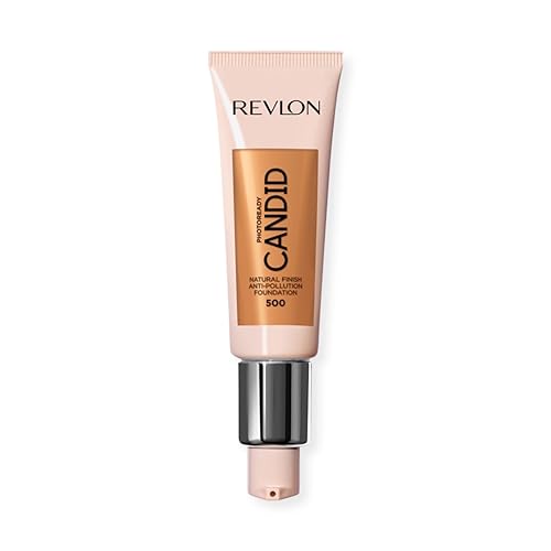 Revlon PhotoReady Candid Natural Finish Foundation, with Anti-Pollution, Antioxidant, Anti-Blue Light Ingredients, 500 Almond, 0.75 fl. oz.