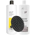 System 1 Cleanser Shampoo & Scalp Therapy Conditioner 1 Liter Duo Set for Normal to Thin-Looking Hair + M Hair Designs Scalp Brush - Professional Hair