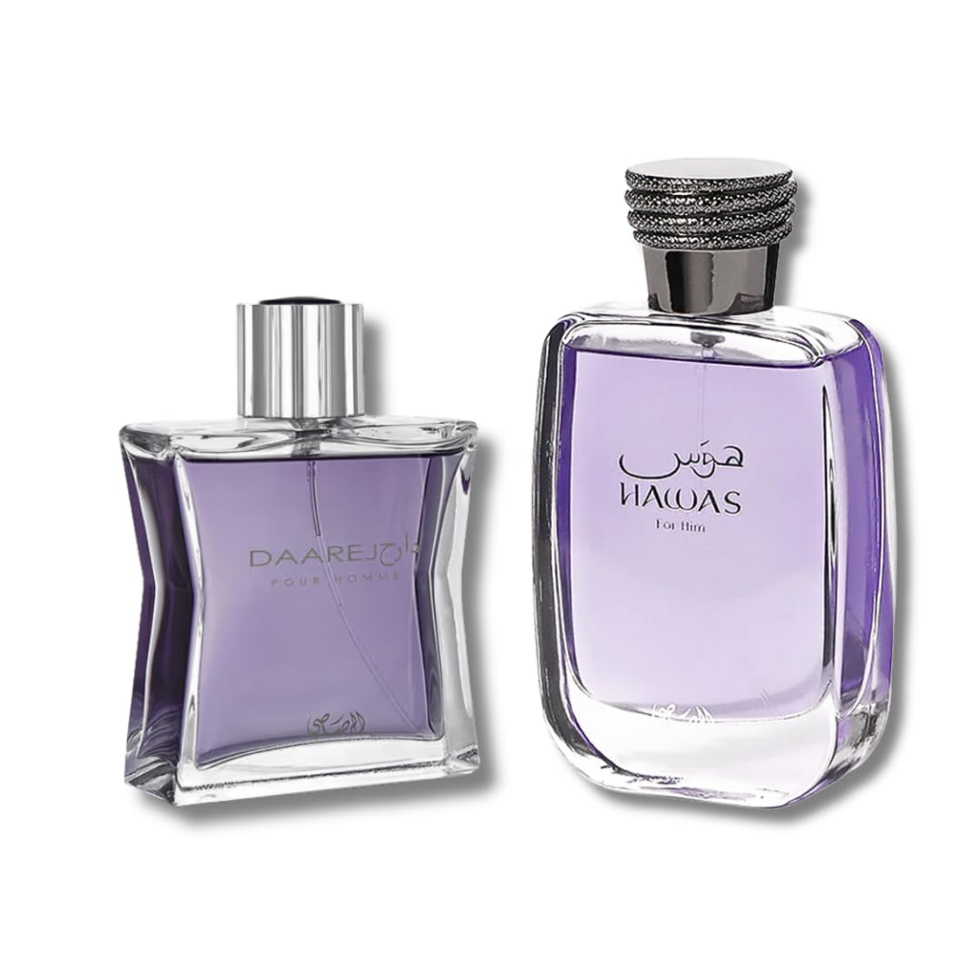 RASASI Hawas For Him & Daarej For Homme EDP 100Ml (3.4Oz)