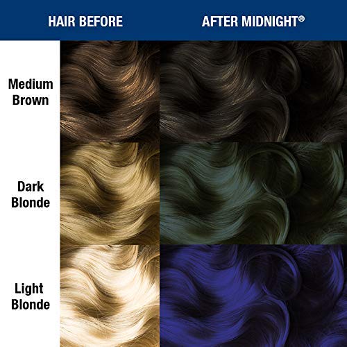 MANIC PANIC After Midnight Hair Color - Amplified - Semi Permanent Hair Dye - Dark Navy Blue - Green Undertones - For Dark & Light Hair - Vegan, PPD