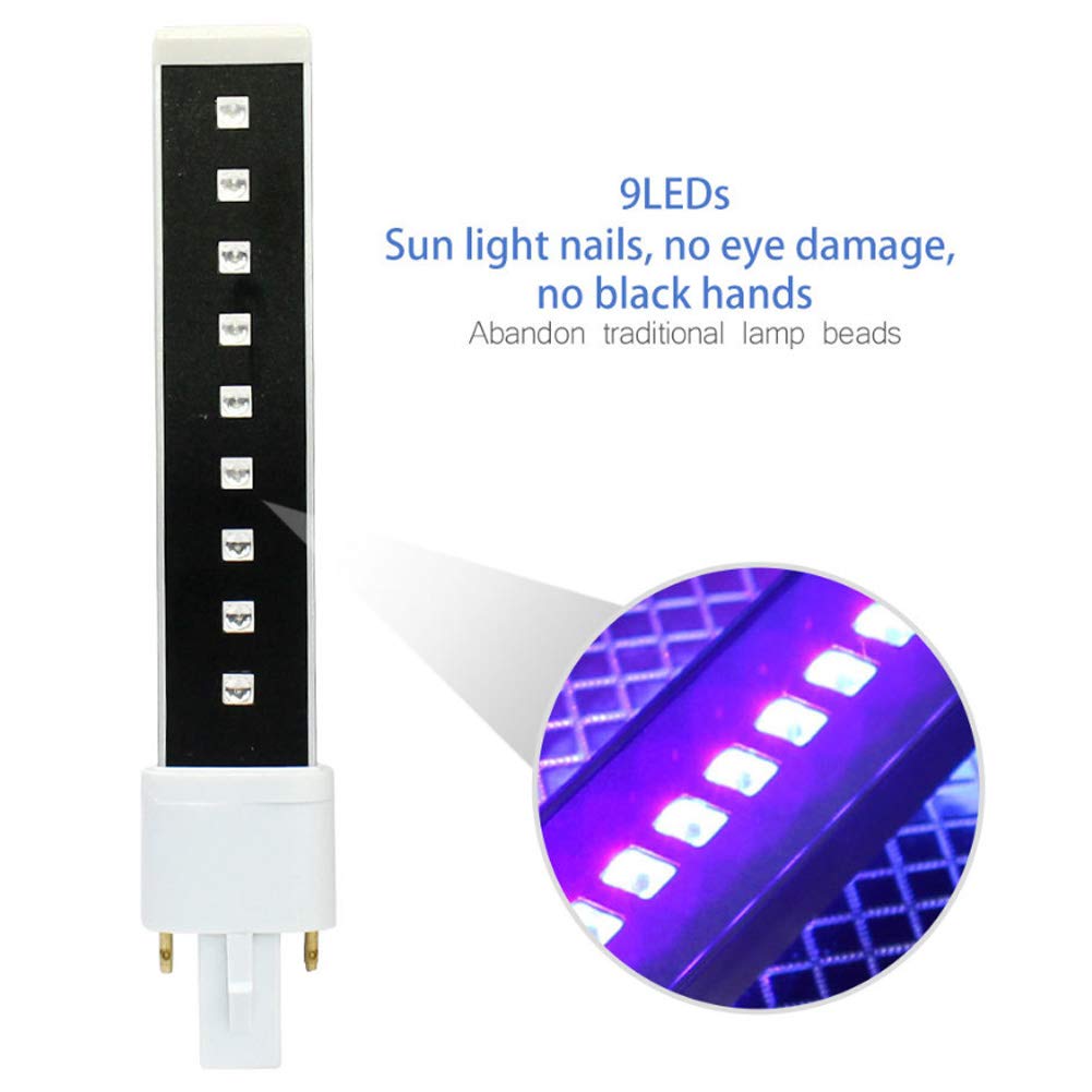 riteu 365+405Nm 9W Uv Double Light Bulbs - Lamp Bulb Tube for Electric Tubes Nail Art Uv Gel Curing Light,Nail for Curing Lamps Shop Professional Nail Beauty & Personal Care riteu