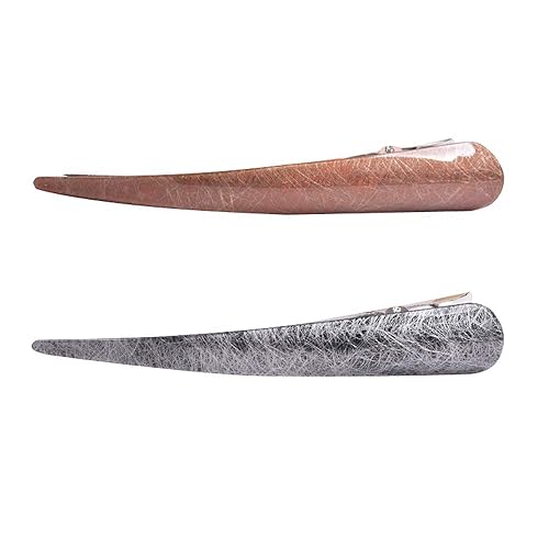 2 Pack Large Metal Claw Duckbill Alligator Clips For Thick or Heavy Hair Beak Cellulose Acetate Hair Clips Teeth Hair Barrettes No Slip Grip Hair