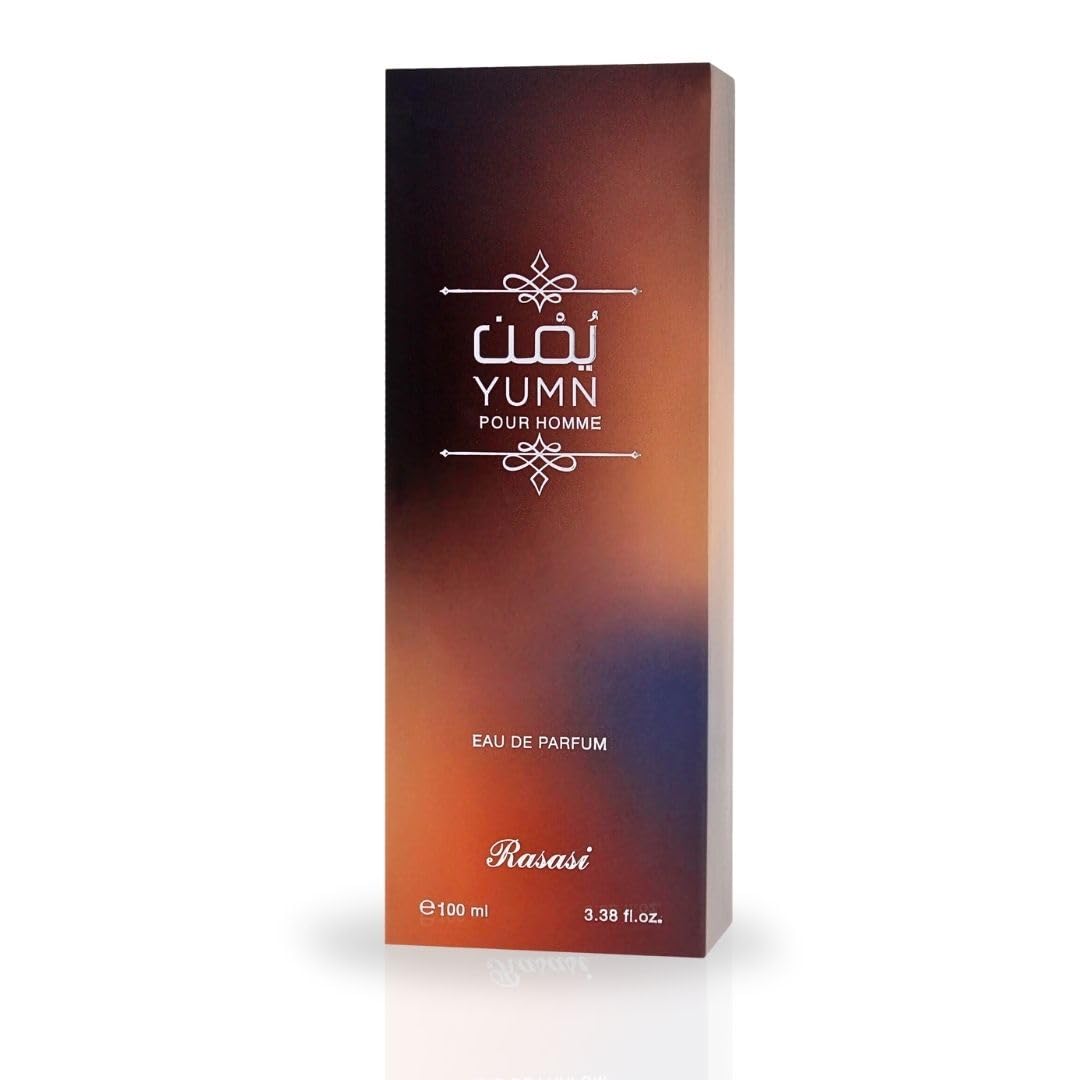 RASASI Yumn Eau De Parfum Spray 100ML (3.38 OZ) Arabian Warm Spicy And Refreshing Men's Perfume, Long Lasting, Luxurious Scent