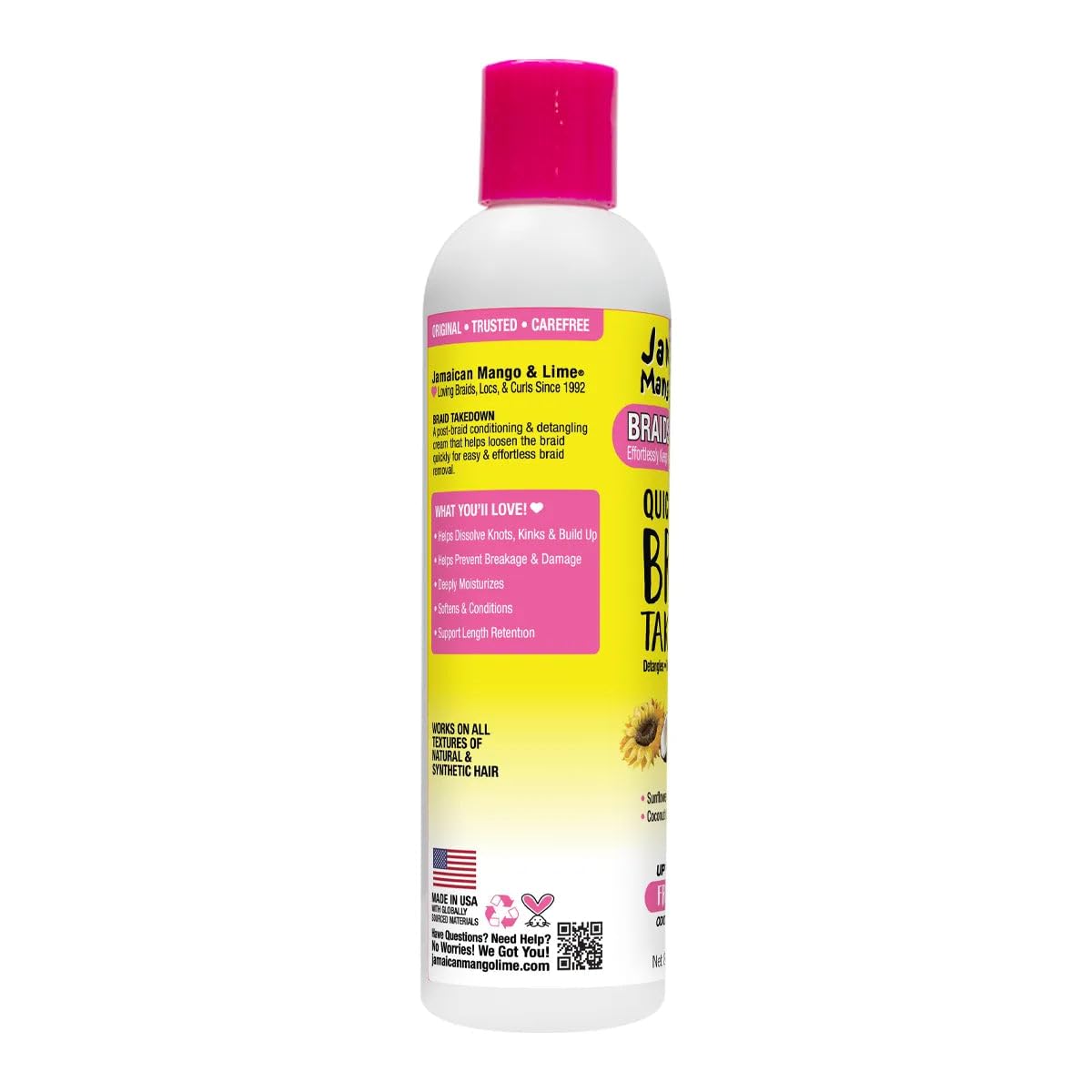 Jamaican Mango & Lime Braids Your Way Quick & Easy Braid Takedown Lotion - Detangling & Braid Removal Softens Knots, Reduces Breakage, Moisturizes