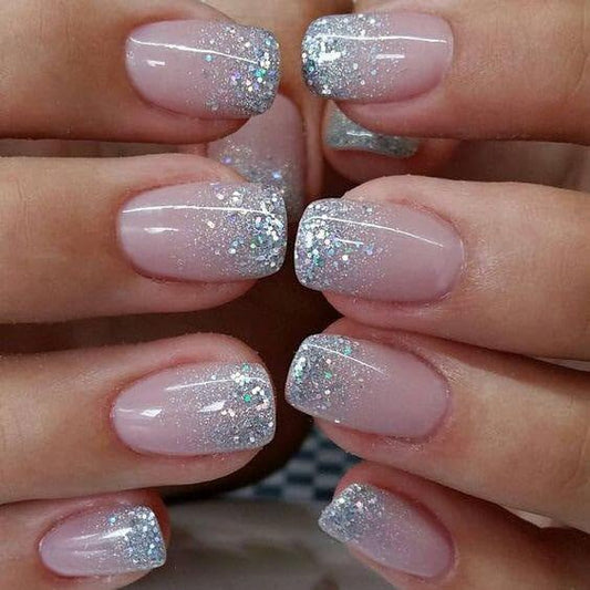 Curvlife 30pcs Short Press On Nails, Shining Stick on Fake Nails Design Glossy Acrylic Nails Tips Glue on Nails For Women False Nail Kit With Nail Beauty and Personal Care CurvLife Default Title