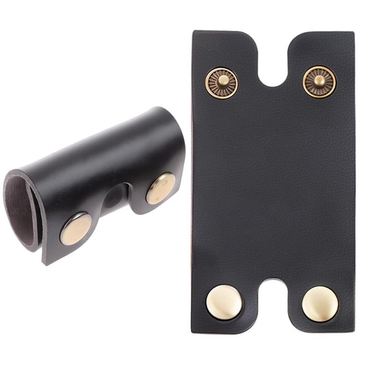 CALFOVERA 2PCS 3.43×1.77 Inch Razor Head Protecting Seath Shaving Travel Blade Guard Case with Snap Closure PU Leather Double Edge Razor Protective Beauty and Personal Care CALFOVERA