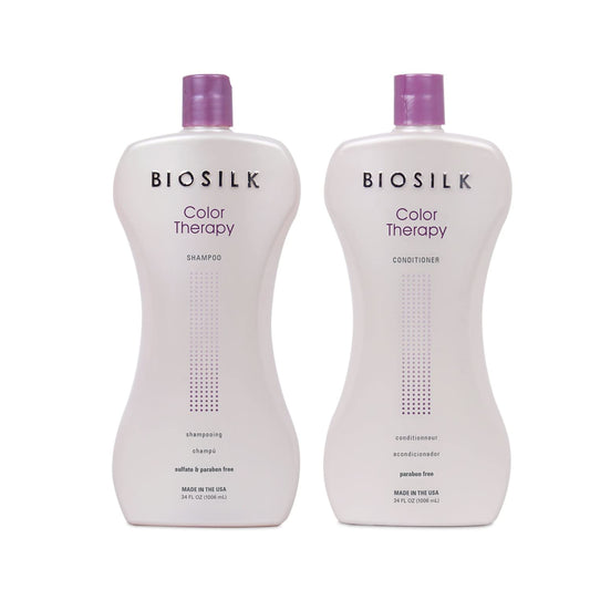 BioSilk Color Therapy Shampoo & Conditioner Duo, Gently Cleanses & Replenishes Moisture, Sulfate, Paraben, & Cruelty-Free, 34 Oz (Pack of 2)